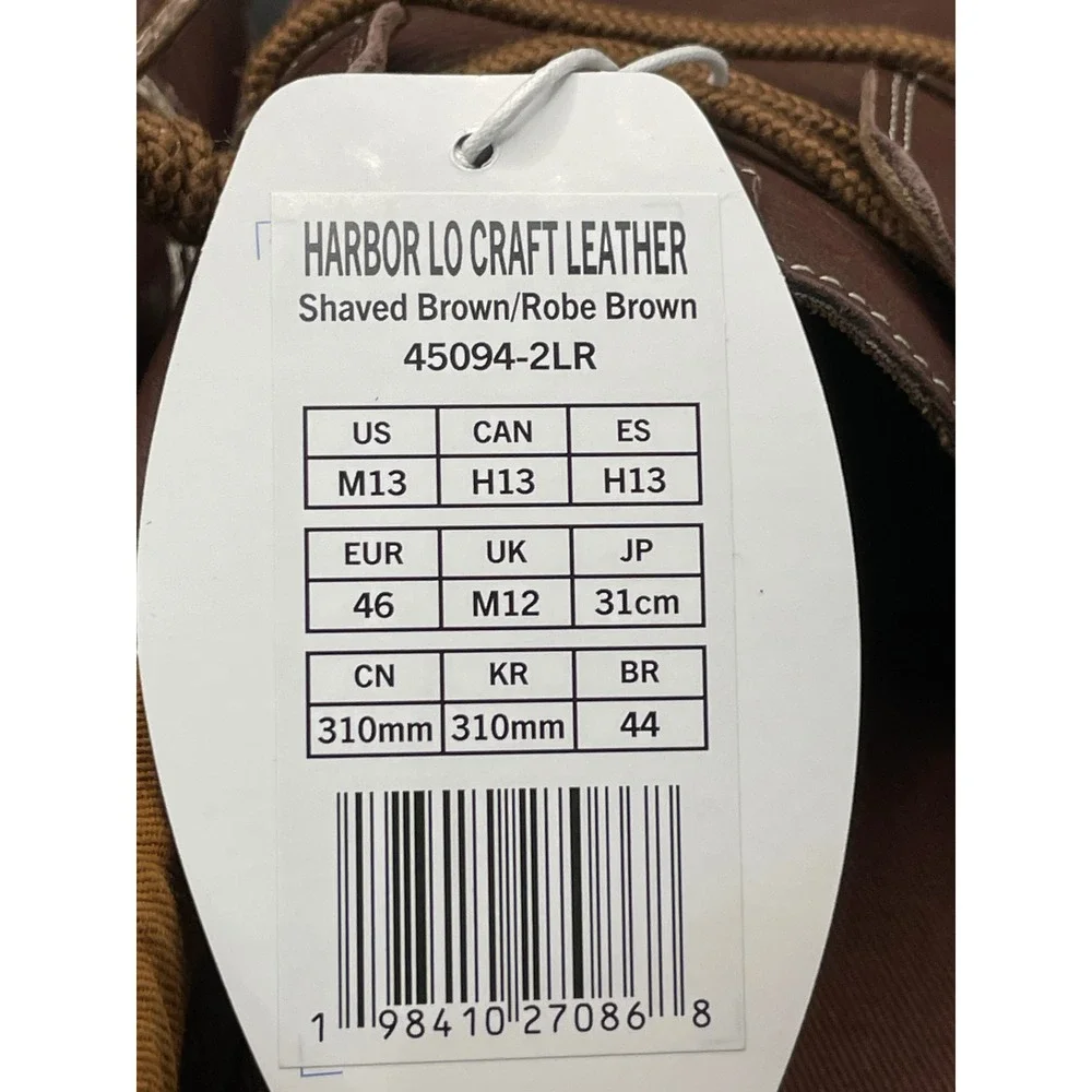 Hey Dude Harbor Lo Craft Leather Shaved Brown Boat Shoes Mens 13 45094-2LR